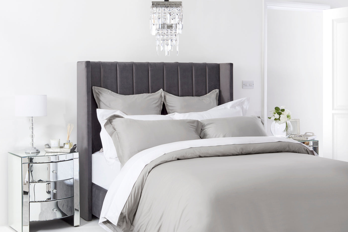 Organic Bedding Set Pewter – 100% Natural Cotton