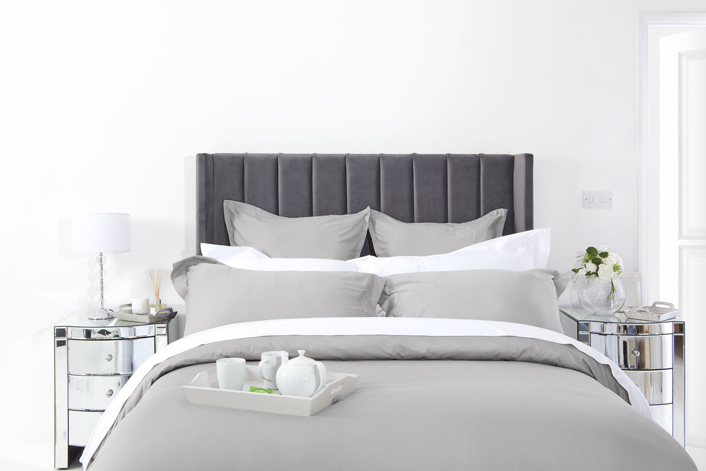 Organic Bedding Set Pewter – 100% Natural Cotton