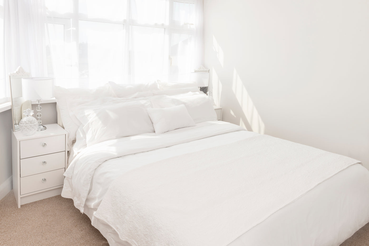 Organic White Fitted Sheet – 100% Natural Cotton