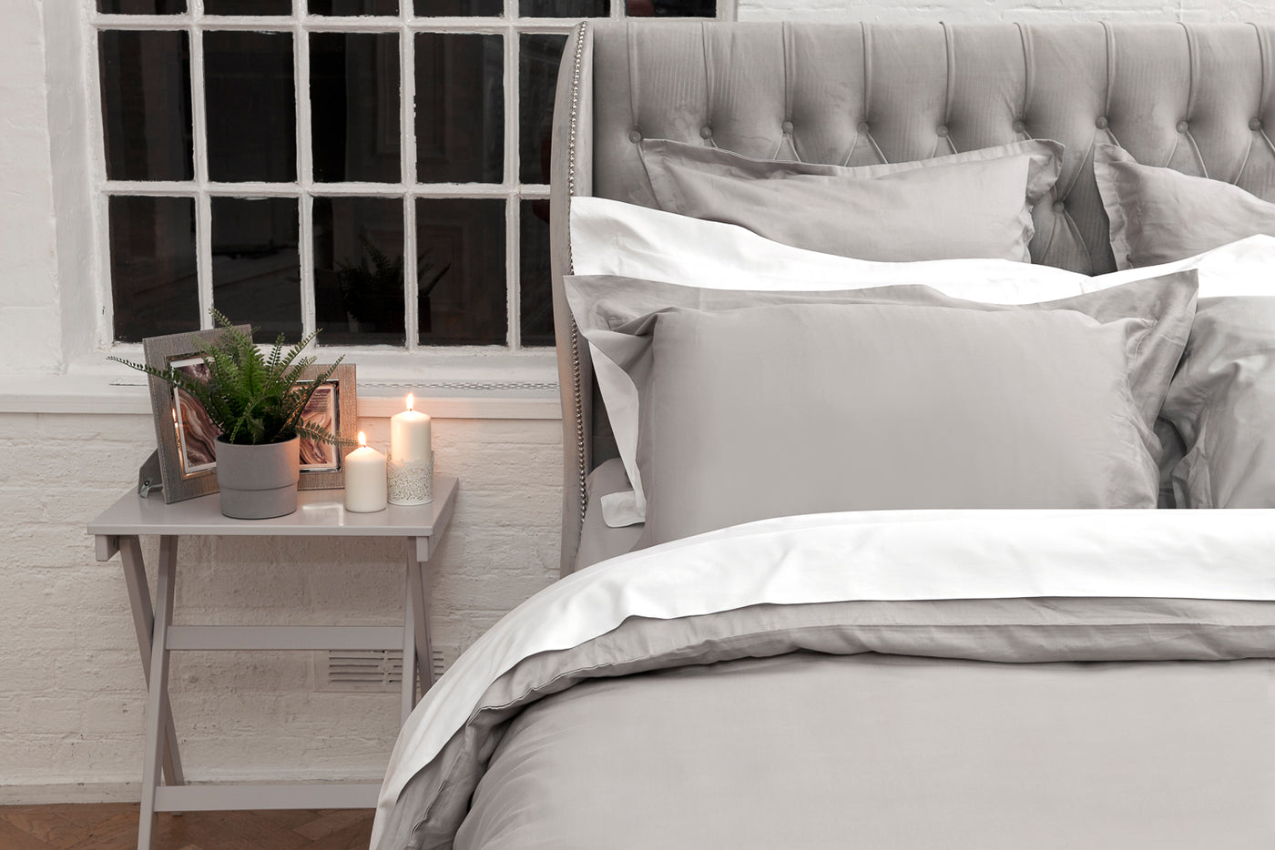 Organic Bedding Set Pewter – 100% Natural Cotton